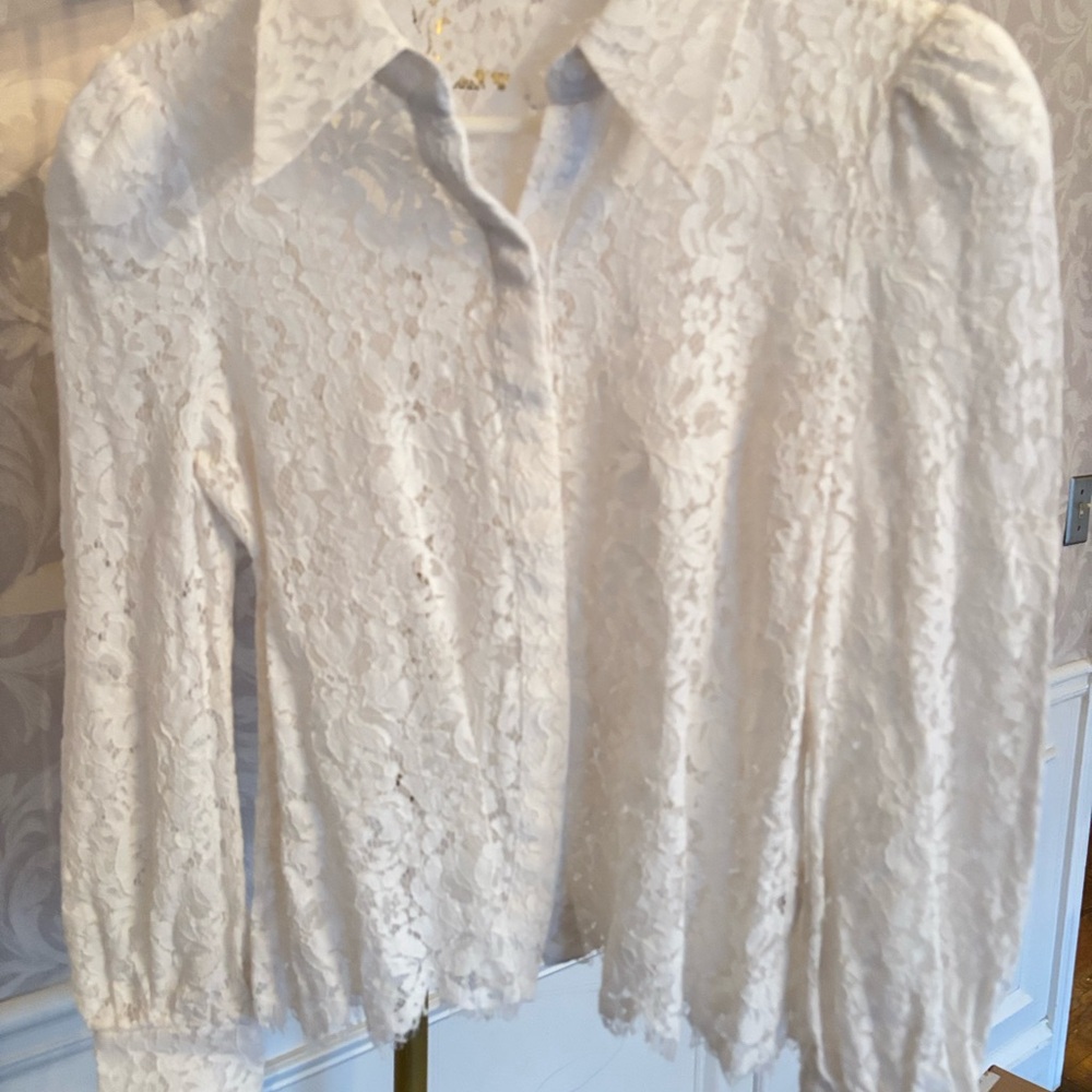 L'AGENCE Ivory Lace Blouse - Picture 1 of 9